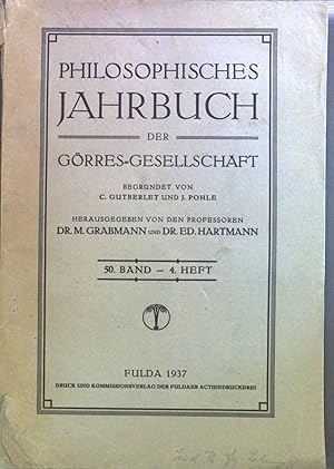 Bild des Verkufers fr ber das Wesen des pflanzlichen Organismus : in - Philosophisches Jahrbuch der Grres-Gesellschaft. 50. Band; 4. Heft zum Verkauf von books4less (Versandantiquariat Petra Gros GmbH & Co. KG)