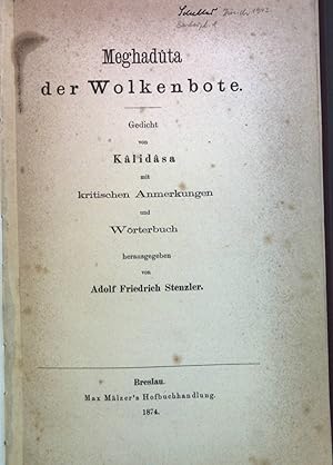 Bild des Verkufers fr Meghaduta der Wolkenbote. zum Verkauf von books4less (Versandantiquariat Petra Gros GmbH & Co. KG)