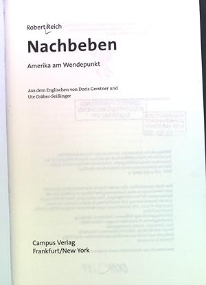 Seller image for Nachbeben : Amerika am Wendepunkt. for sale by books4less (Versandantiquariat Petra Gros GmbH & Co. KG)