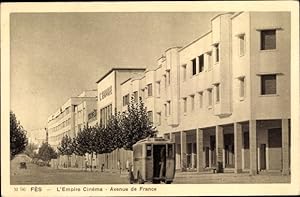Bild des Verkufers fr Ansichtskarte / Postkarte Fs Fez Marokko, L'Empire Cinma, Avenue de France, Kino, Straenpartie zum Verkauf von akpool GmbH