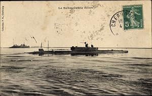 Ansichtskarte / Postkarte Französisches U Boot, Silure, Submersible