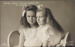 Ansichtskarte / Postkarte Herzogin Altburg und Herzogin Ingeborg Alix von Oldenburg, Portrait - L...