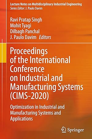 Imagen del vendedor de Proceedings of the International Conference on Industrial and Manufacturing Systems (CIMS-2020) a la venta por moluna