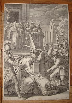 Le Christ battu par les soldats. D'une suite de 8 pièces, gravées d'après C. Schwartz.