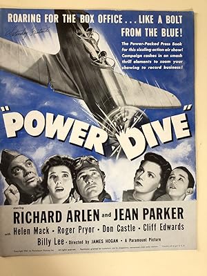 Immagine del venditore per Power Dive Pressbook 1941 Richard Arlen, Jean Parker, Helen Mack venduto da AcornBooksNH
