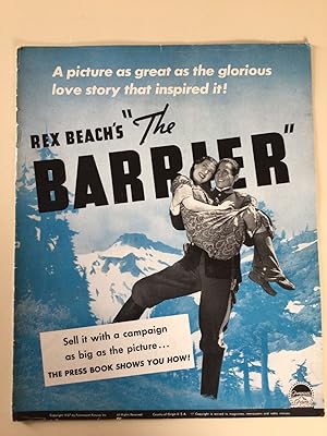 Seller image for The Barrier Pressbook 1937 Leo Carrillo, Jean Parker, James Ellison for sale by AcornBooksNH