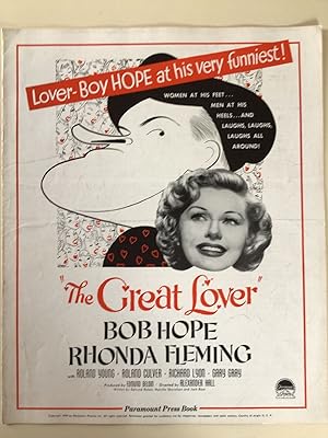 Imagen del vendedor de The Great Lover Pressbook 1949 Bob Hope, Rhonda Fleming, Roland Young a la venta por AcornBooksNH