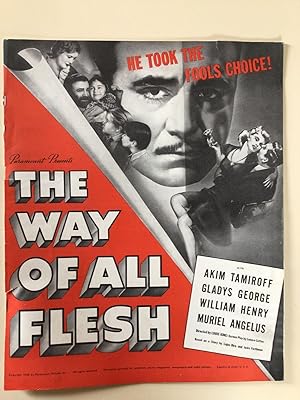 Bild des Verkufers fr The Way of All Flesh Pressbook 1940 Akim Tamiroff, Gladys George, William Henry zum Verkauf von AcornBooksNH