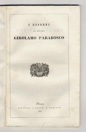I diporti di messer Girolamo Parabosco.