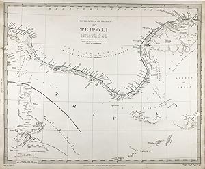 Image du vendeur pour North Africa or Barbary IV Tripoli" - Tripoli Libya Libyen North Africa engraving map Karte SDUK Afrique mis en vente par Antiquariat Steffen Vlkel GmbH