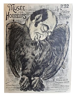Bild des Verkufers fr [AFFAIRE DREYFUS] Muse des horreurs - Affiche originale lithographie en couleurs - n32 "Le Tratre Philipp" zum Verkauf von Librairie Le Feu Follet