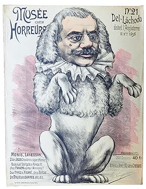 Bild des Verkufers fr [AFFAIRE DREYFUS] Muse des horreurs - Affiche originale lithographie en couleurs - n21 "Del-Lchoda devant l'Angleterre 11xbre 1898" zum Verkauf von Librairie Le Feu Follet