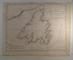 Carte de l'Isle de Terre-Neuve. Par N. Bellin Ing. de la Marine, tiré de : Histoire et Descriptio...
