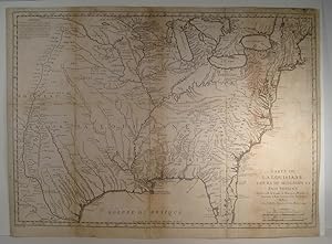 Carte de la Louisiane, cours du Mississipi et Pais voisins, dédiée à M. le Comte de Maurepas, Min...