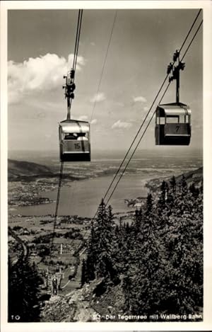 Ansichtskarte / Postkarte Der Tegernsee mit Blick auf die Wallberg Bahn, Gondeln