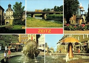 Bild des Verkufers fr Ansichtskarte / Postkarte Zeitz im Burgenlandkreis, Moritzburg, Friedrich-Engels-Brcke, Karl-Marx-Promenade, Leninstrae zum Verkauf von akpool GmbH