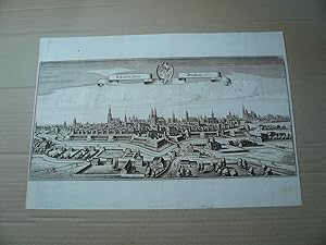 Wroclaw-Wratislavia-Breslau, anno 1648, Merian, copperengraving-PANORAMA-ORIGINAL Edited by Meria...