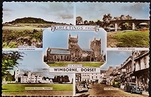 Wimborne Dorset Postcard Badbury Rings Canford School LOCAL DORSET PUBLISHER