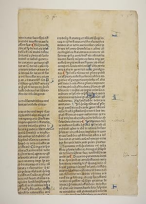 Bild des Verkufers fr Corpus iuris civilis. Novellae. (GW 07752; H 9507,2; H 9625; C 4448). Teil II, Blattfragment 36. zum Verkauf von Versandantiquariat Christine Laist