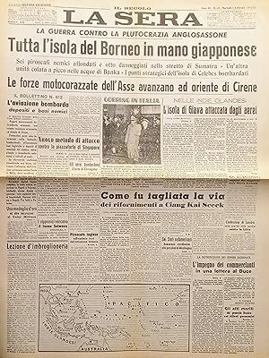 Immagine del venditore per WWII - Quotidiano - La Sera N. 29 - 1942 L'Isola del Borneo in mano giapponese venduto da Chartaland