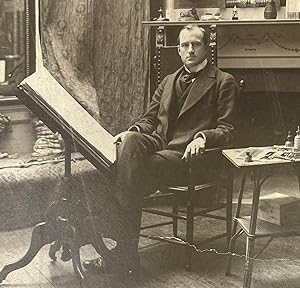 Carte-de-Viste of the American Artist and Illustrator Charles Dana Gibson at his easel