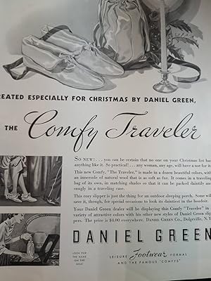Imagen del vendedor de Advertisement for Daniel Green "Created Especially for Christmas by Daniel Green, the Comfy Traveler" a la venta por Hammonds Antiques & Books