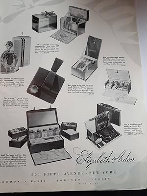 Imagen del vendedor de Advertisement for Elizabeth Arden "London, Paris, Toronto, Berlin" a la venta por Hammonds Antiques & Books