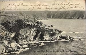 Seller image for Ansichtskarte / Postkarte Kanalinsel Guernsey, Dog and Lion Rocks, Moulin Huet Bay for sale by akpool GmbH