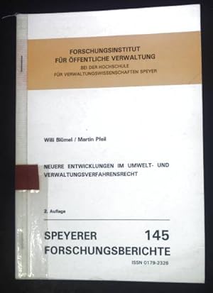 Seller image for Neuere Entwicklungen im Umwelt- und Verwaltungsverfahrensrecht. Speyer Forschungsberichte 145. for sale by books4less (Versandantiquariat Petra Gros GmbH & Co. KG)