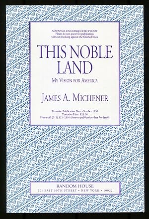 Seller image for This Noble Land: My Vision for America for sale by Between the Covers-Rare Books, Inc. ABAA