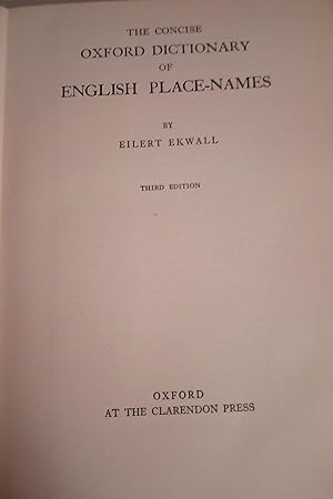 Seller image for The Concise Oxford Dictionary of English Place-Names for sale by Libros Nakens