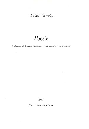 Poesie. Traduzione di Salvatore Quasimodo. Illustrazioni di Renato Guttuso.Torino, Einaudi editor...