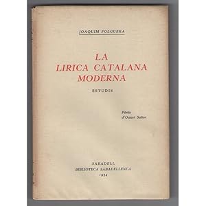 Seller image for La Lrica catalana moderna : estudis / Joaquim Folguera for sale by LLIBRERIA TECNICA