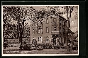 Ansichtskarte Landau /Pfalz, Hotel Weisses Rössl von der Strasse gesehen