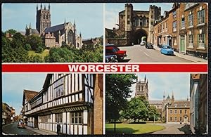Worcester Postcard Greyfriars Edgar Tower College Green Multiview