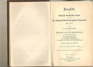 Rangliste der Königlich Preußischen Armee und des XIII. (Königlich Württembergischen) Armeekorps ...