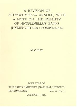 Imagen del vendedor de A Revision of Atopopompilus Arnold, with a note on the Identity of Anoplinellus Banks (Hymenoptera: Pompilidae) a la venta por PEMBERLEY NATURAL HISTORY BOOKS BA, ABA