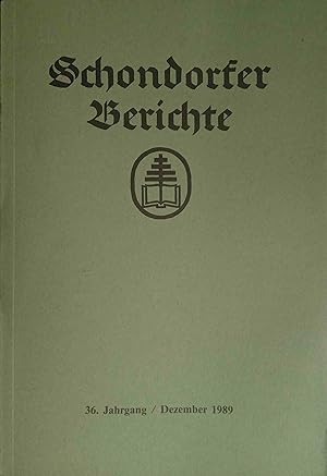 Schondorfer Berichte 36. Jahrgang, Dezember 1989