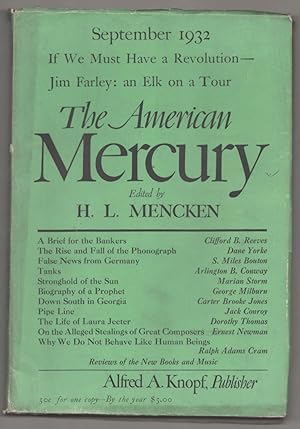 Seller image for The American Mercury September 1932 for sale by Jeff Hirsch Books, ABAA