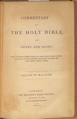 Seller image for A Commentary Upon The Holy Bible, from Henry and Scott; Isaiah to Malachi for sale by WeBuyBooks