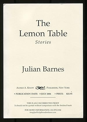 Bild des Verkufers fr The Lemon Table: Stories zum Verkauf von Between the Covers-Rare Books, Inc. ABAA