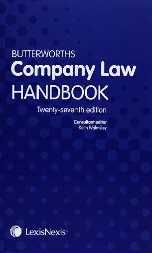 Bild des Verkufers fr Butterworths company law handbook zum Verkauf von WeBuyBooks