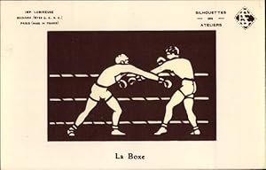 Halt gegen das Licht Ansichtskarte / Postkarte La Boxe, Boxen, Boxkampf, Boxkämpfer im Ring