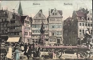 Seller image for Ansichtskarte / Postkarte Hamburg Mitte Altstadt, Meberg, Messberg, H. Helma Samen-Handlung, Rasier-Salon, Passanten for sale by akpool GmbH