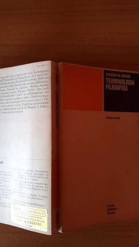 Terminologia filosofica. Volume primo