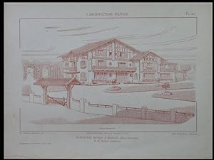 VILLA A BIARRITZ, Henri Barrés - PLANCHES ARCHITECTURE 1926 - MONTREUIL