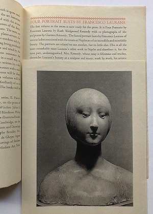 Imagen del vendedor de Four Portraits by Francesco Laurana (Gehenna Essays in Art) [prospectus] a la venta por George Ong Books