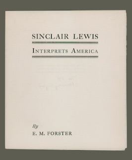 Bild des Verkufers fr Sinclair Lewis Interprets America. zum Verkauf von Jeff Maser, Bookseller - ABAA