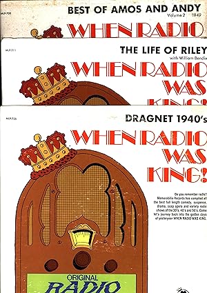 Image du vendeur pour Best of Amos And Andy Volume 2 1949; The Life of Riley with William Bendix; and Dragnet 1940's / When Radio Was King! (THREE LPs WITH ORIGINAL RADIO PROGRAMS FROM THE 'MEMORABILIA RECORDS' 1974 SERIES) mis en vente par Cat's Curiosities