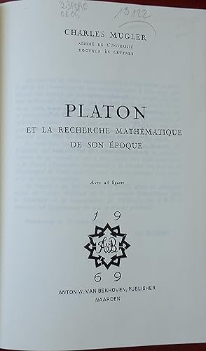 Seller image for Platon et la recherche Mathmatique de son Epoque for sale by Le Chemin des philosophes